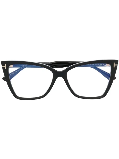 TOM FORD Eyewear geometric-frame glasses Black FT5844B