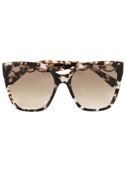 Moschino Eyewear chain-link oversize sunglasses Brown MOS098S55HA