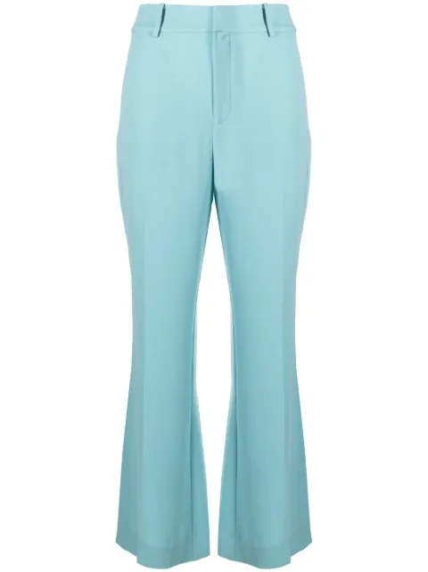 DVF Diane von Furstenberg slit-hem flared trousers Blue DVFPL3Q005