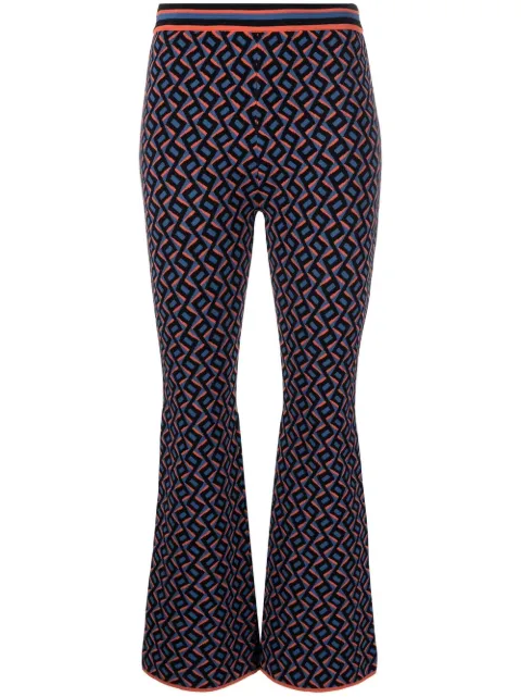 DVF Diane von Furstenberg Juno patterned jacquard trousers Blue DVFPN3Q004