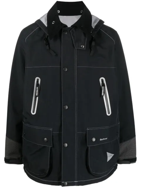 BARBOUR and WANDER logo-print hooded jacket Black MWB1015MWB