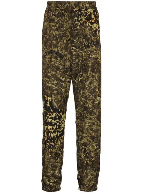 Givenchy 4G animal-print track pants Brown BM50VZ13TZ