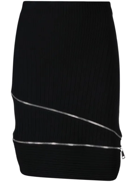 ANDREĀDAMO zip-detail knitted skirt Black ADFW22SK09770473