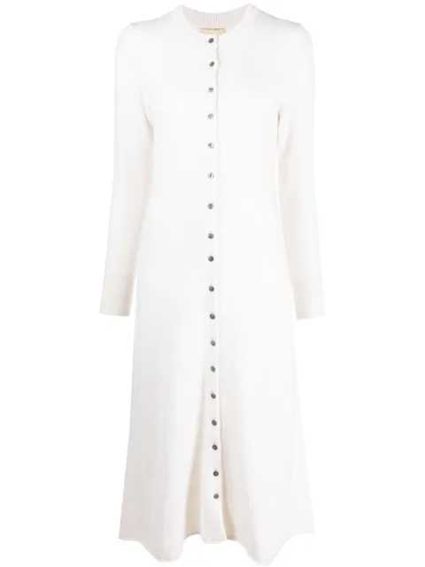 PAULA buttoned-up knitted dress White ALEXANDRITA