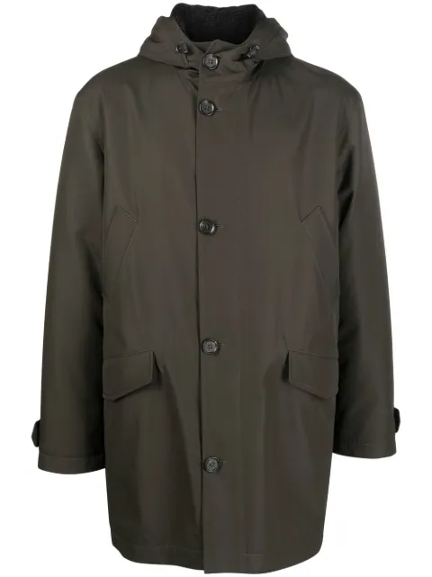 Liska button-front hooded coat Green MA21708FNY09060