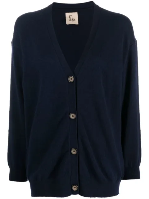 PAULA buttoned-up cashmere cardigan Blue RUBELITA
