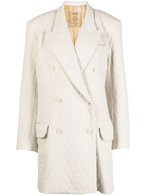 Uma Wang double-breasted tailored coat Neutrals UW6003