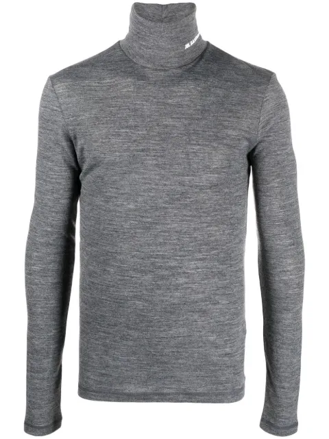Jil Sander logo-print roll-neck jumper Grey J47GC0020J70021