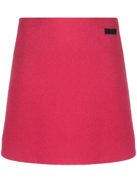 GANNI logo-patch pencil skirt Pink F7386