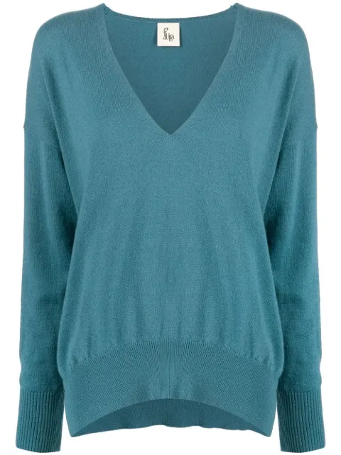 PAULA V-neck cashmere jumper Blue 21CASHPAULA4
