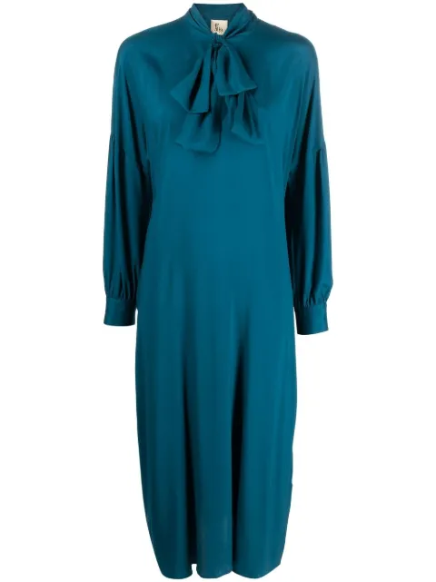 PAULA scarf-detail midi dress Blue SAFIRA