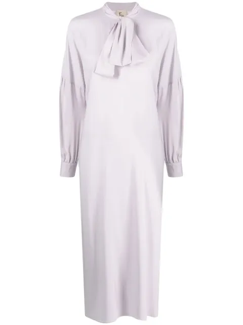 PAULA scarf-detail midi dress Purple SAFIRA