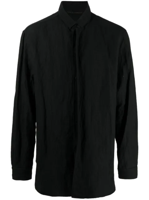 Forme D'expression button-up long-sleeved shirt Black HS007IROB