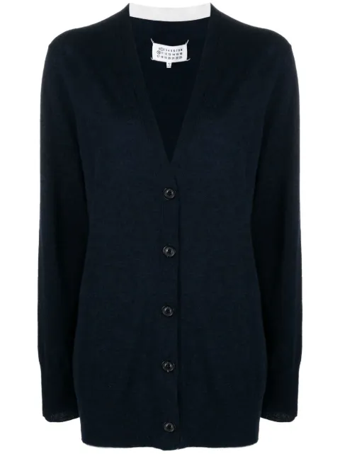 Maison Margiela V-neck wool-blend cardigan Blue S51HA1205S18142