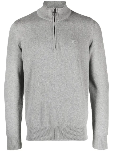 Barbour embroidered-logo high-neck jumper Grey MKN1074GY52