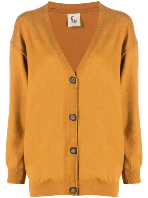PAULA buttoned cashmere cardigan Orange RUBELITA
