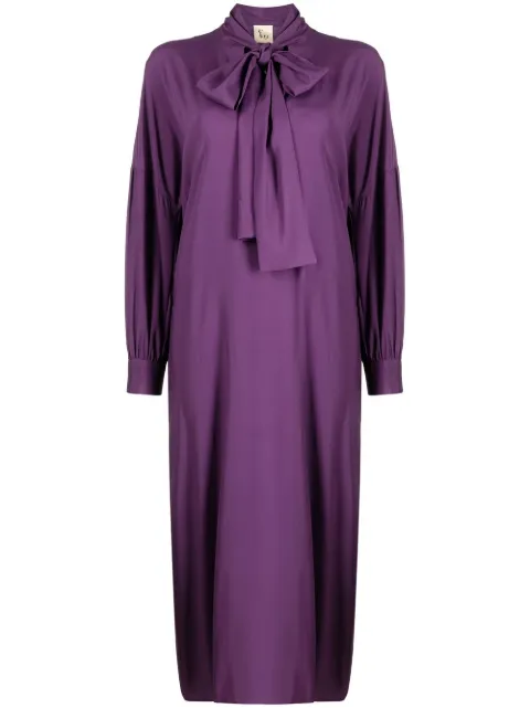 PAULA scarf-detail midi dress Purple SAFIRA