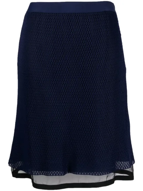 Christian Dior Pre-Owned 2010s mesh layered skirt Blue HOLADIO307