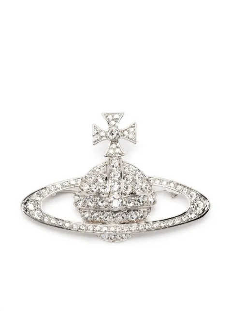 Vivienne Westwood Bas Relief crystal-embellished orb-motif brooch Silver 6501000602P116