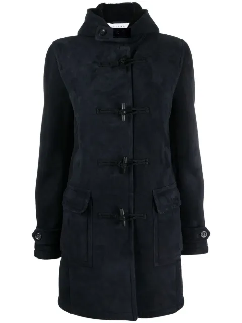 Liska faux-fur lined suede duffle coat Black LIS001D401084