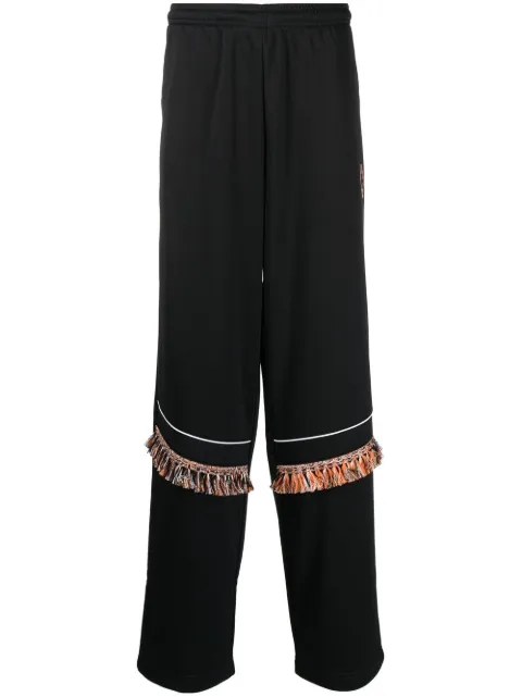 COUNTY OF MILAN fringe-detailing track pants Black CMCJ004F22JER0011020