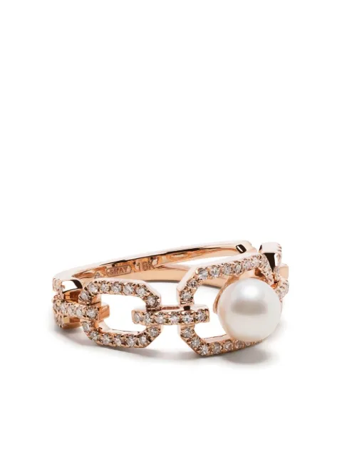 SHAY 18K rose gold diamond and pearl ring Gold SR502RGWPDIA