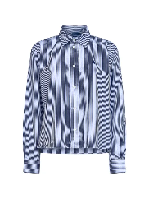 Polo Ralph Lauren stripe-pattern cropped shirt White 211891419001