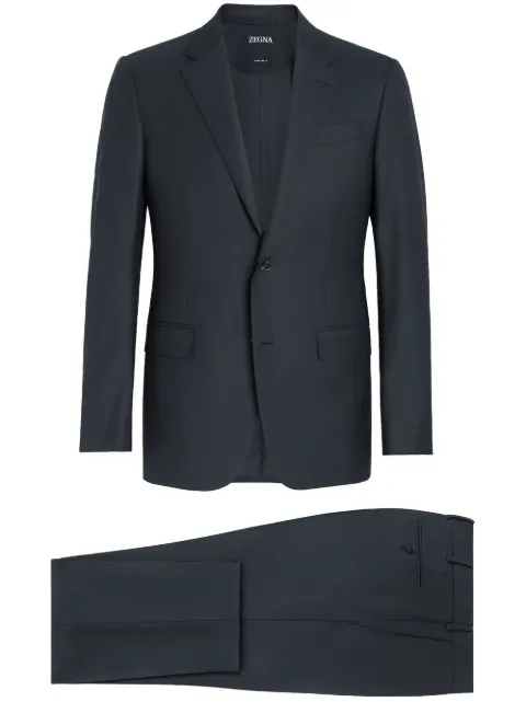 Zegna 15milmil15 single-breasted wool suit Blue C22571221225