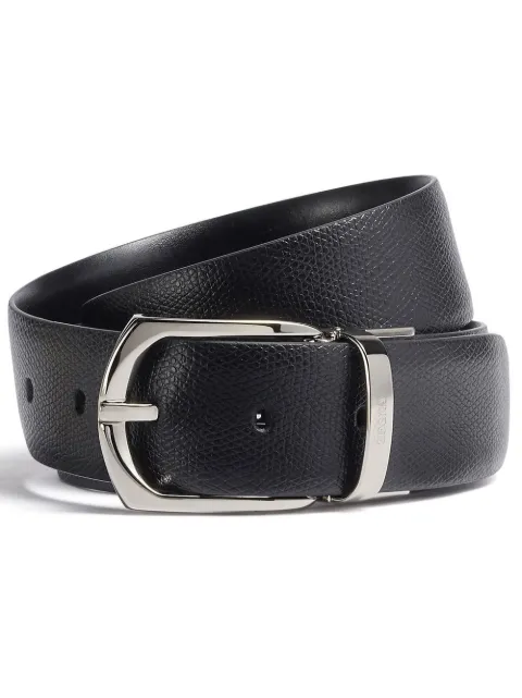 Zegna engraved logo reversible belt Black LHALPB005PZ