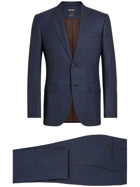 Zegna Centoventimila single-breasted wool suit Blue C22N0121L2N5