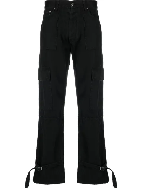 Off-White buckle-detail cargo trousers Black OMCE033S23FAB0011010