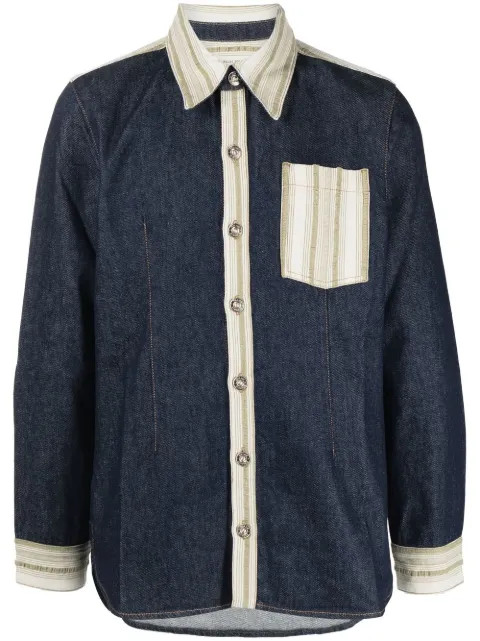 Wales Bonner Miles denim shirt Blue MA22DE02DE01599COPY