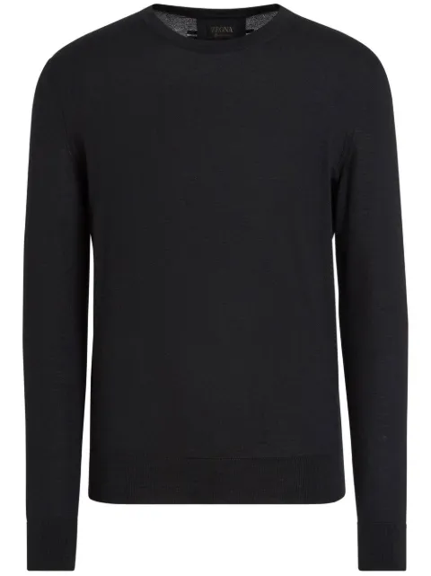 Zegna crew-neck wool sweatshirt Black UAV90110