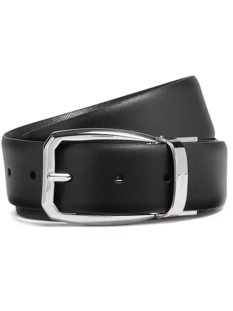Zegna logo-engraved reversible belt Black LHROMB007PZ
