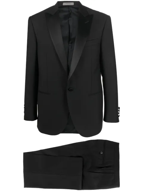 Corneliani peak lapel single-breasted virgin-wool suit Black 9072102818082020