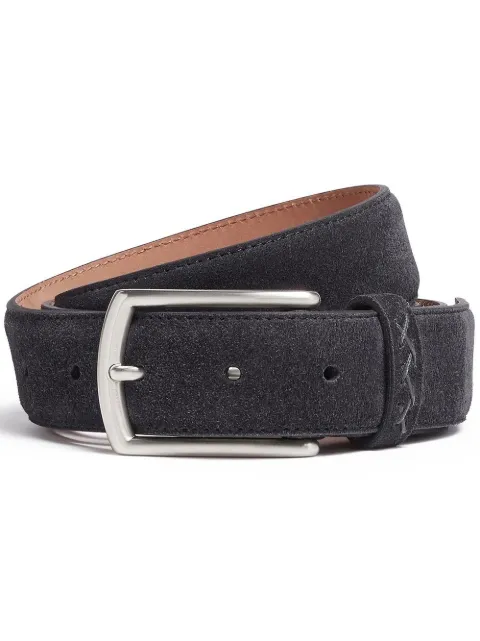 Zegna Triple Stitch suede belt Blue LHCASB014AZ