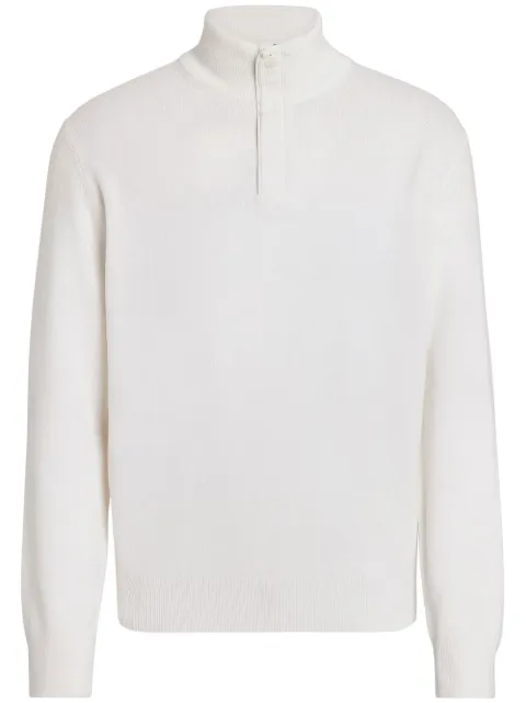 Zegna half-zip fastening knit jumper White E8K10127