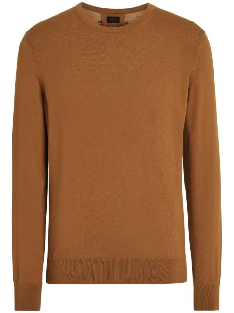 Zegna round-neck knit jumper Brown UAV90110