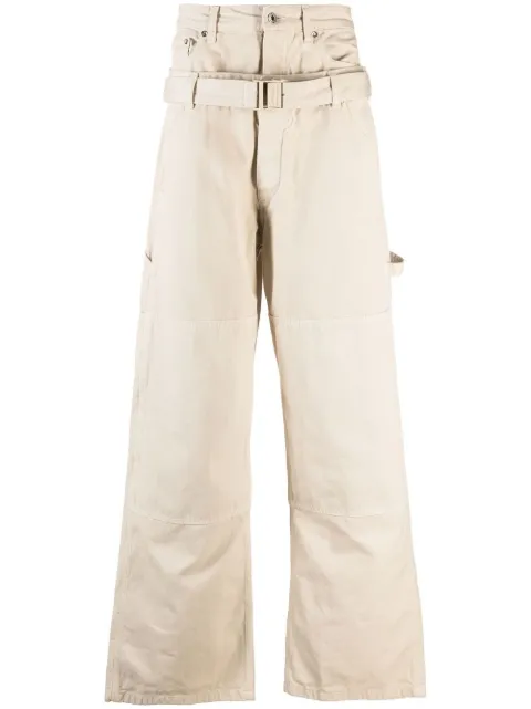 Off-White belted wide-leg trousers Neutrals OMCE035S23FAB0016161