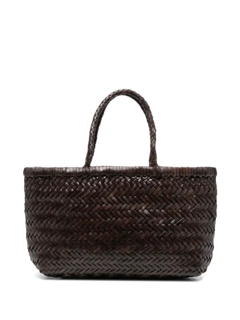 DRAGON DIFFUSION interwoven leather tote bag Brown 8809DARKBROWN