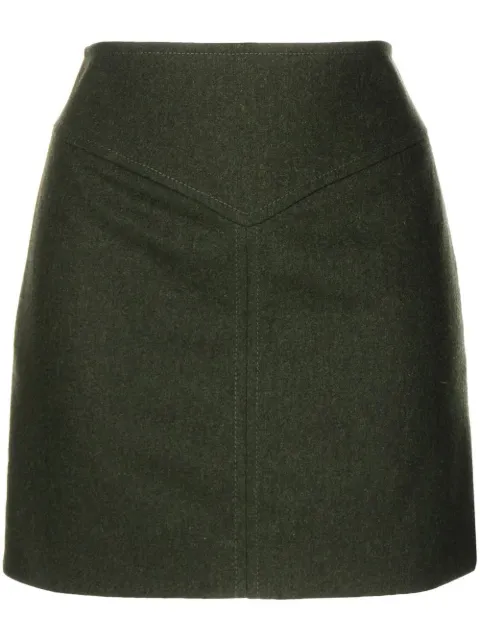 0711 virgin wool-cashmere mini skirt Green 711DR106