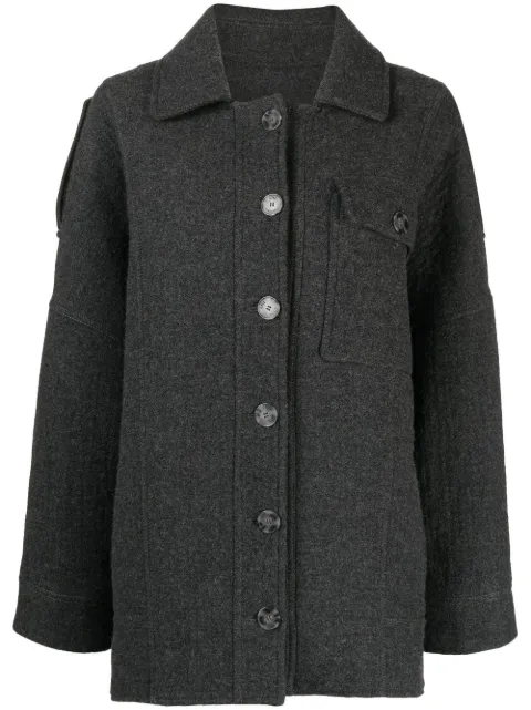 0711 oversized wool-blend shirt jacket Grey 711DR131