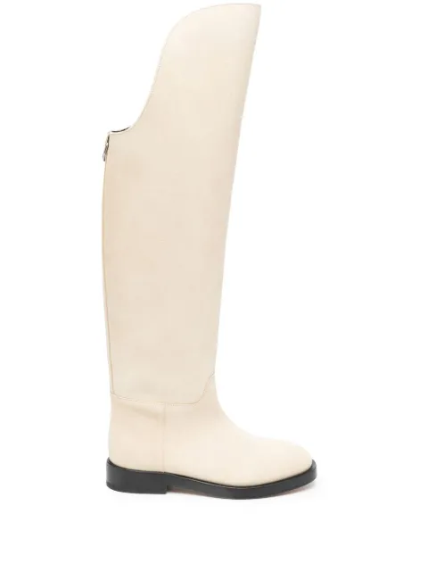 Durazzi Milano suede riding boots Neutrals SB02C