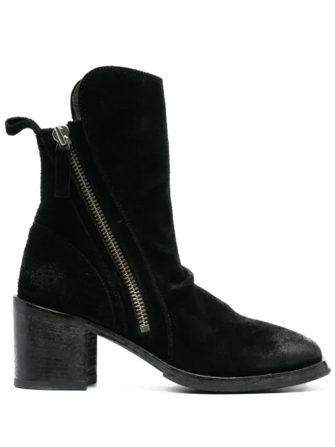 Moma 70mm burnished-effect suede ankle boots Black LCW183BE