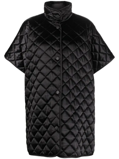 Boutique Moschino quilted short-sleeve coat Black A06056116