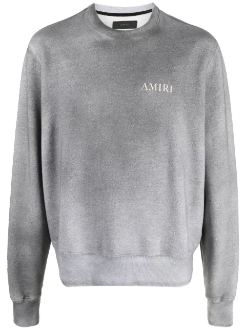 AMIRI faded-effect logo-print sweatshirt Grey AW22MJL052