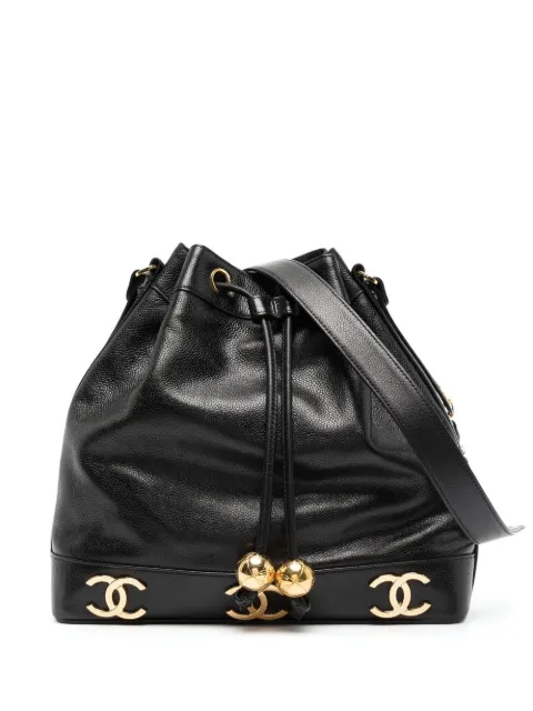 CHANEL Pre-Owned 1992 Triple CC bucket bag Black 2895369