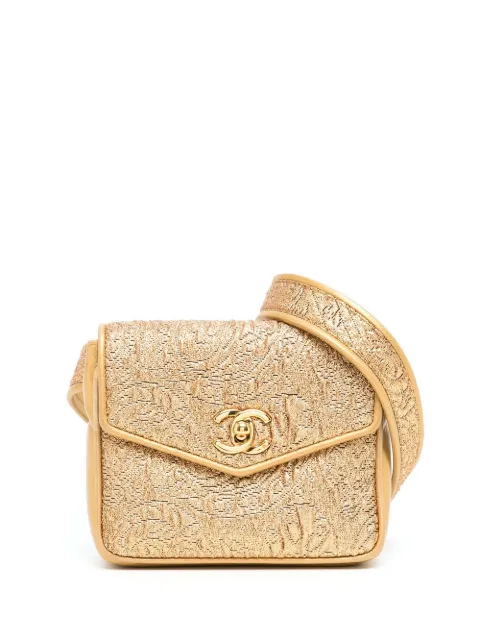 CHANEL Pre-Owned 1992 quilted metallic belt bag Gold 2361947