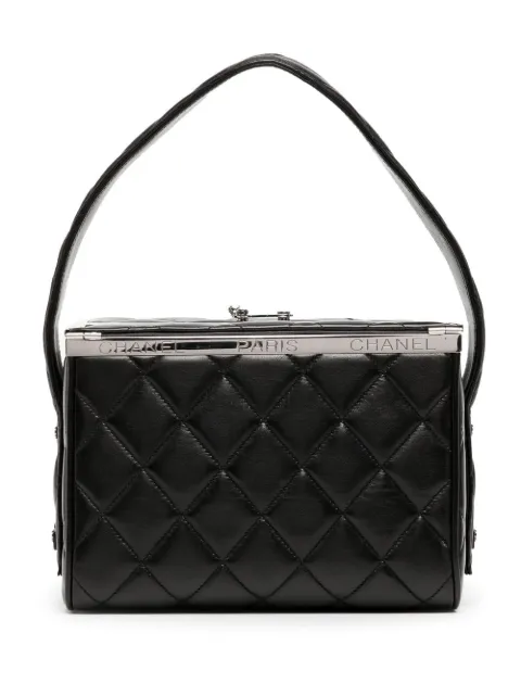 CHANEL Pre-Owned 1997 diamond-quilted metal frame handbag Black 4135029