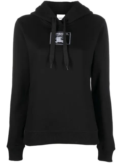 Burberry logo-patch pullover hoodie Black 8063475